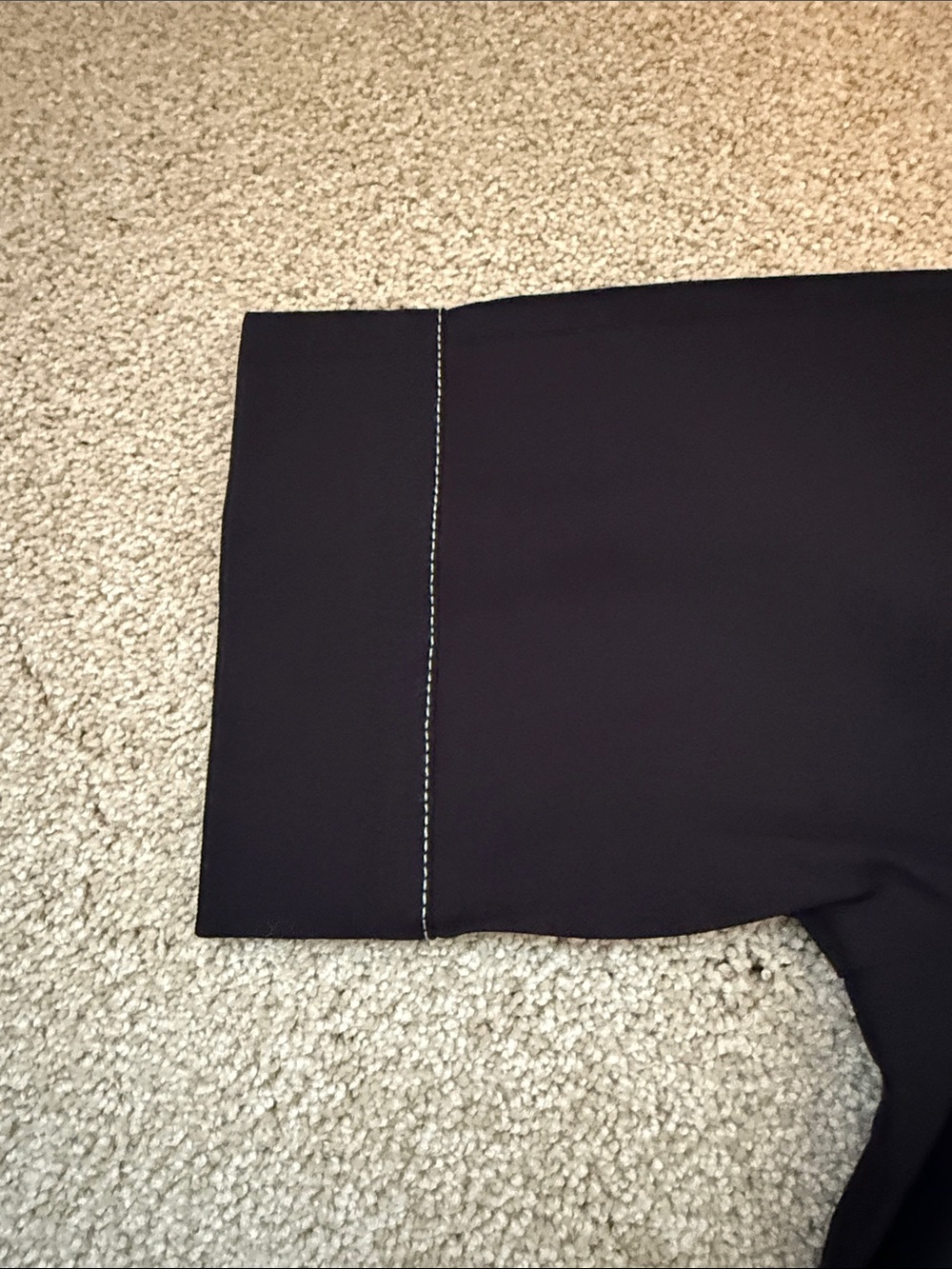 Black Short-Sleeve Zip Romper with Contrast Stitching - Picture 4 of 6